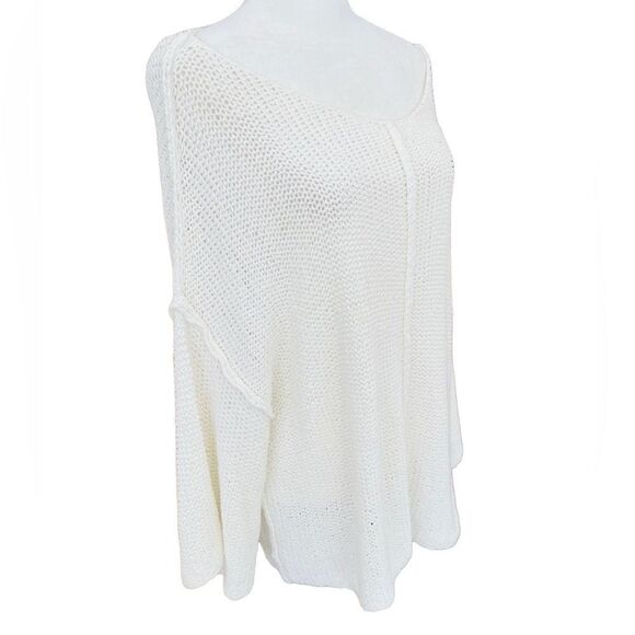 Aerie white cotton blend loose knit drop shoulder sweater size M. - Picture 5 of 6